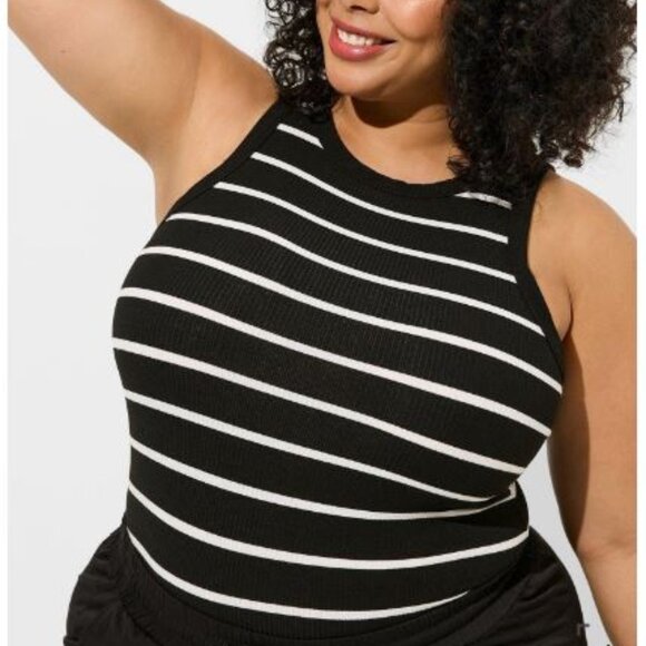 Torrid Black and White Striped Tank Top - Picture 1 of 2